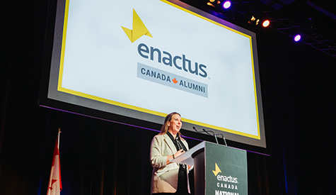 Speaker at an Enactus event.